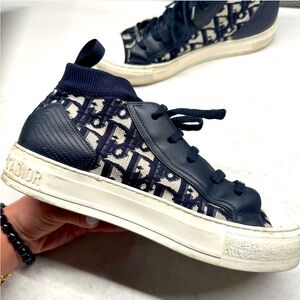 Dior Logo Sneakers - Walk n Dior - High top- blue- converse